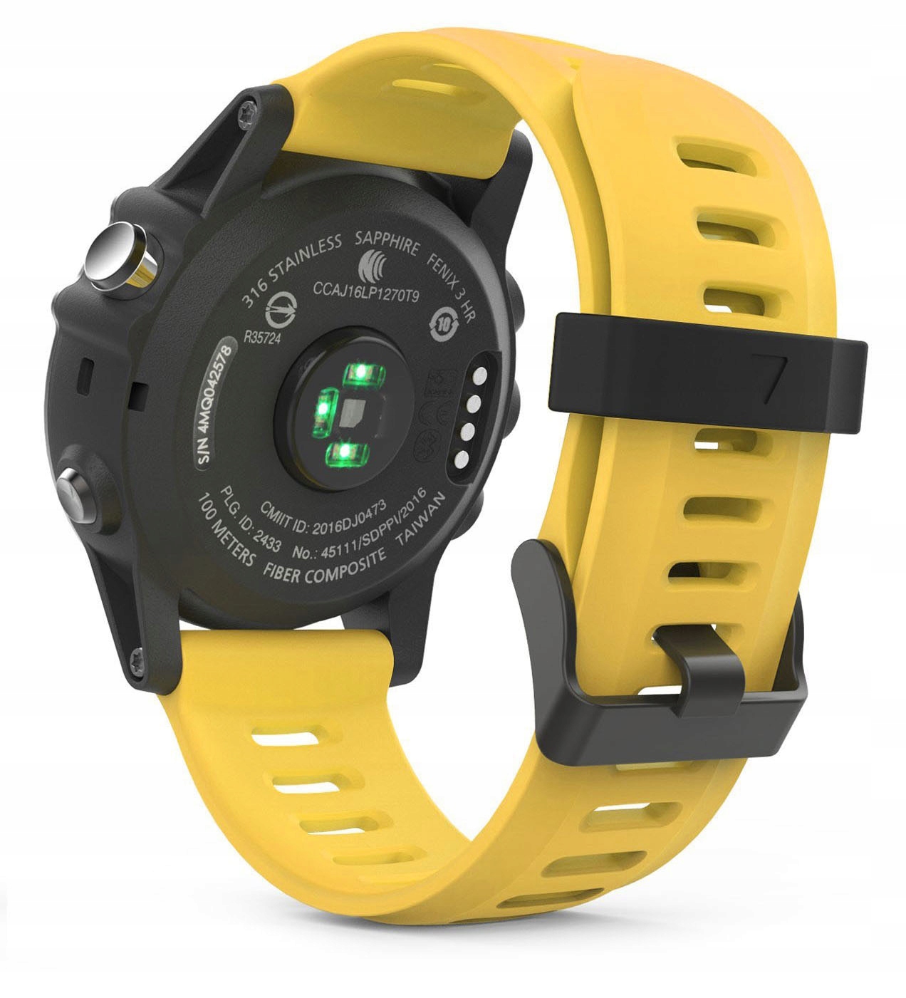 ŻÓŁTY Pasek Garmin FENIX 3HR Marka Tech-Band