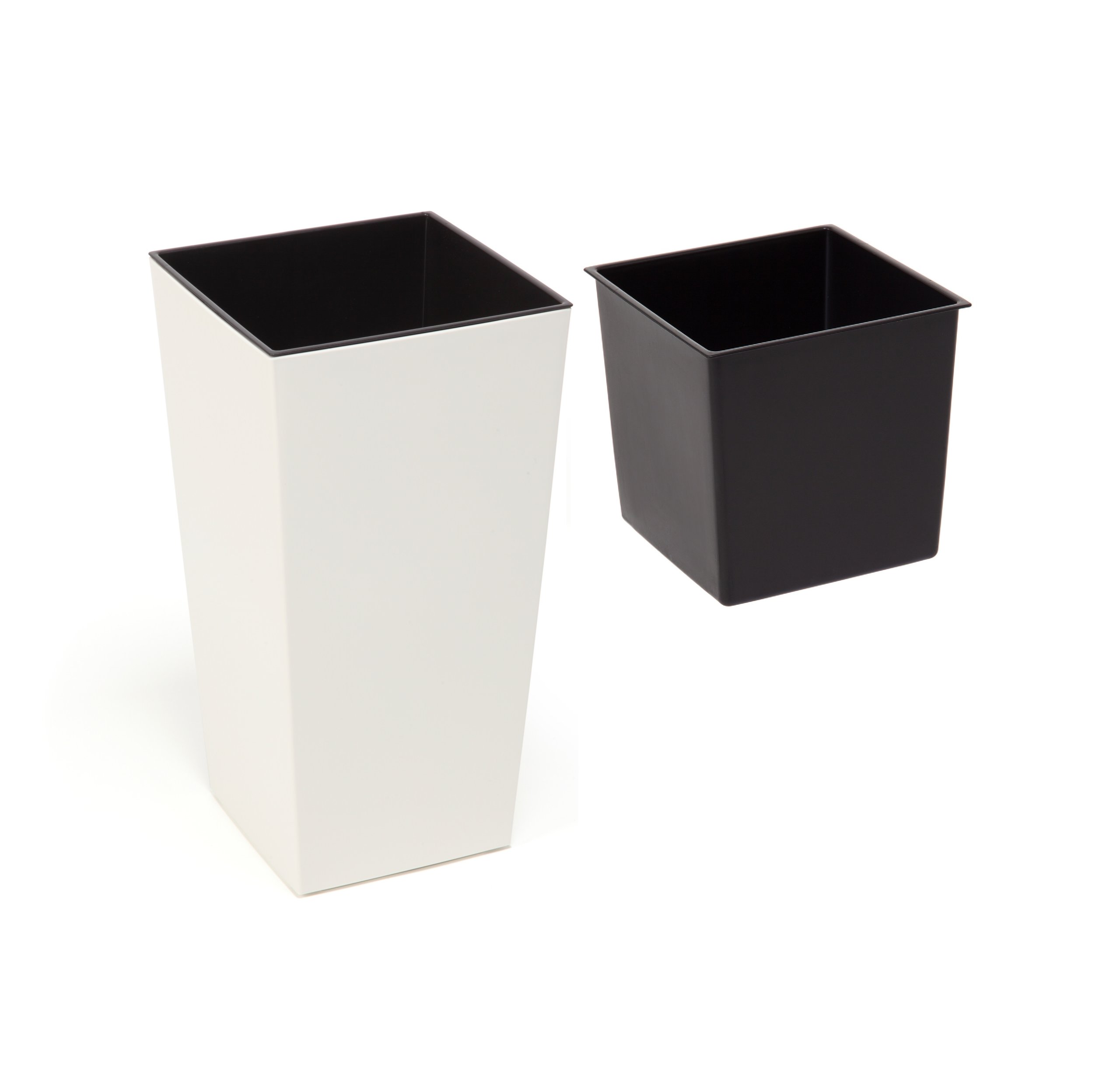 Doniczka Lamela Finezja 40x40h75+WKŁ.POŁYSK/KREM