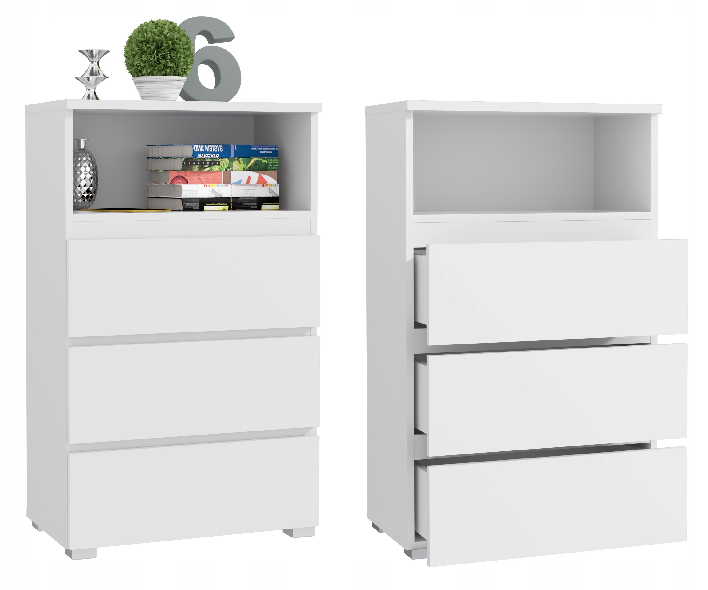 

Regał Książki Biurowy Niski 3SZ 65CM Neo 03 Biały