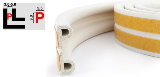 USZCZELKA DO OKIEN DRZWI PROFIL P BIAŁA ROLKA 100m EAN (GTIN) 5907630102317