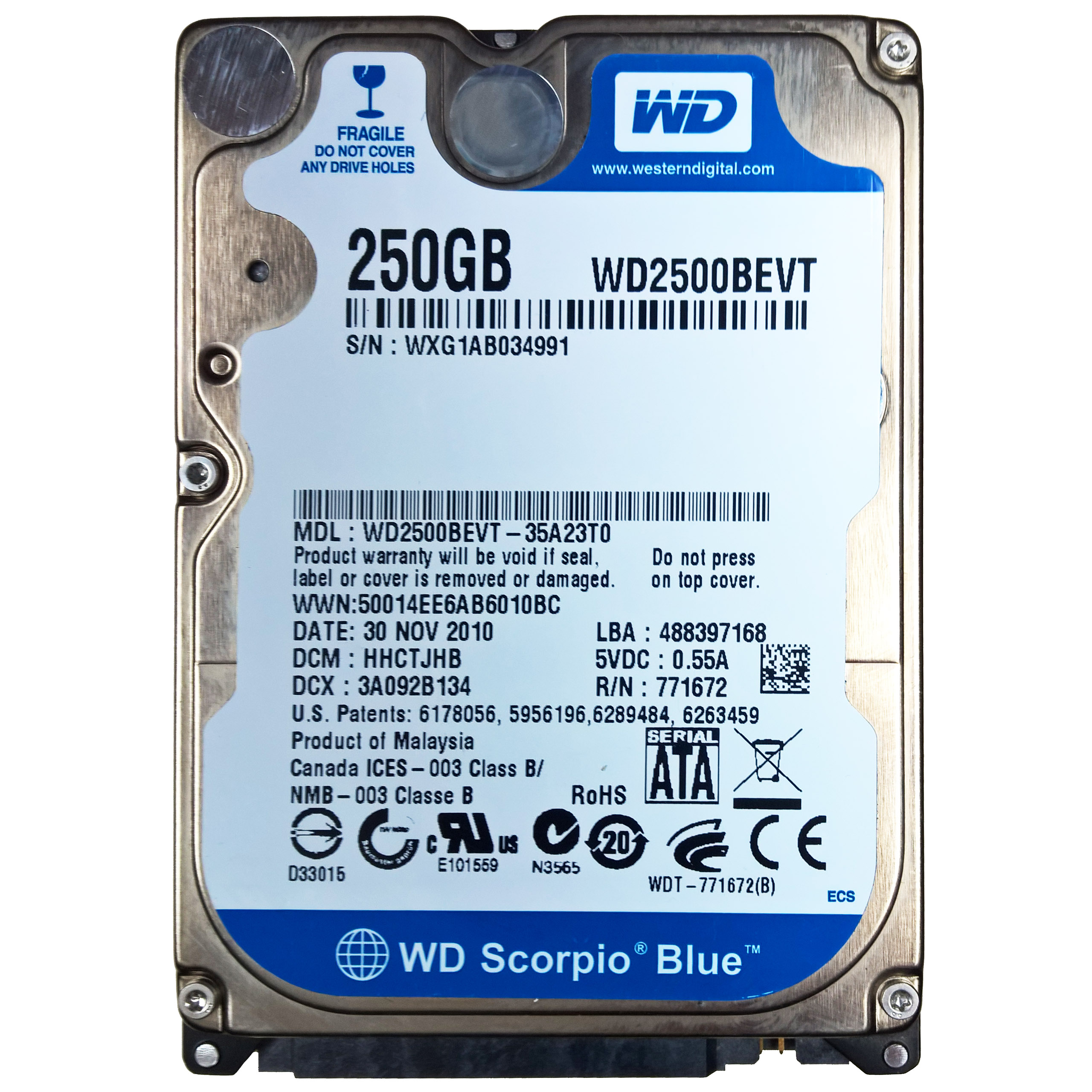 WD WD2500BEVT | 35A23T0 | darca XfF