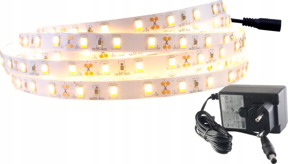 

Zestaw taśma Led 300 Smd IP20 5630 Ciepła 2m