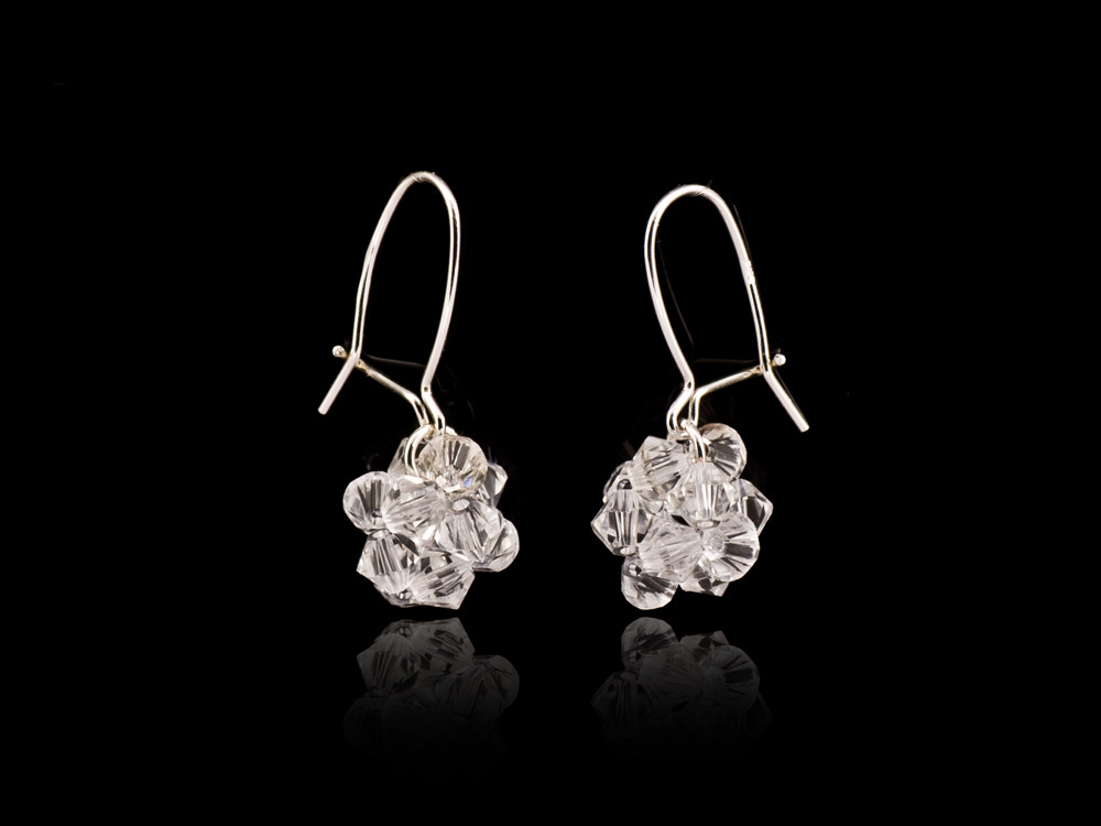 

Kolczyki srebrne Swarovski kulki bezbarwne crystal