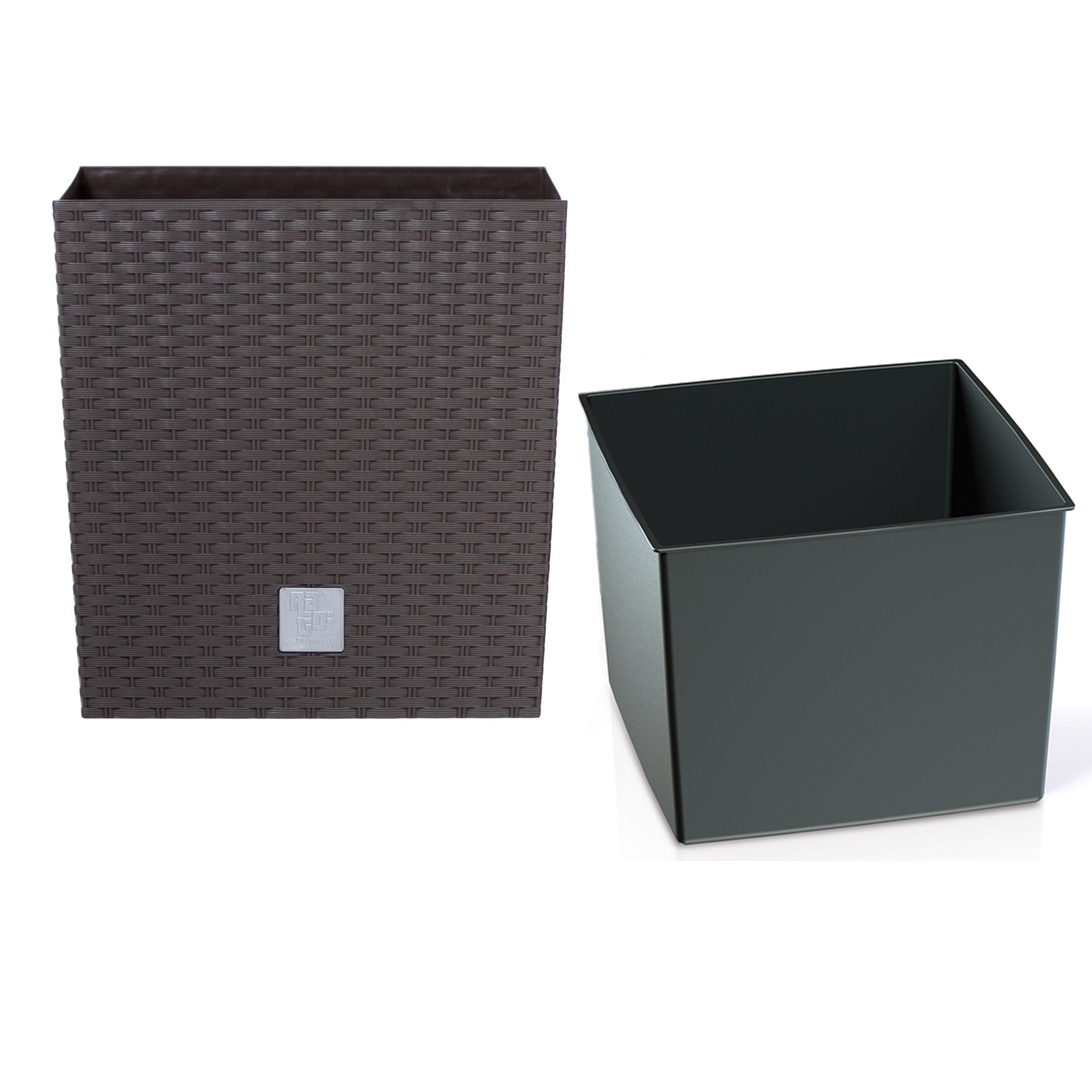 

Nowoczesna Doniczka z wkładem 32x32cm Rattan Umbra