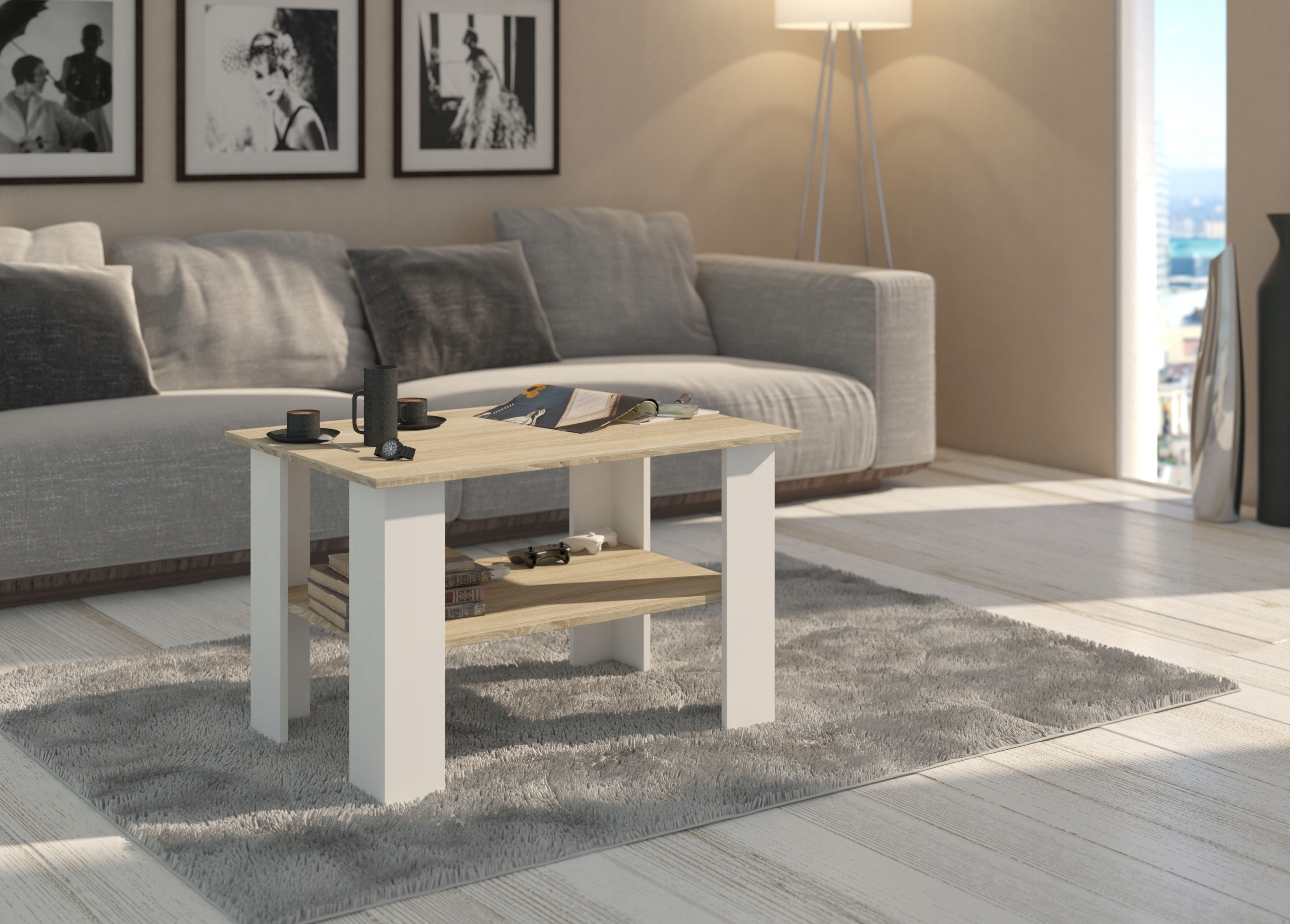 ŁAWA STOLIK KAWOWY STÓŁ A-1 MIX SONOMA