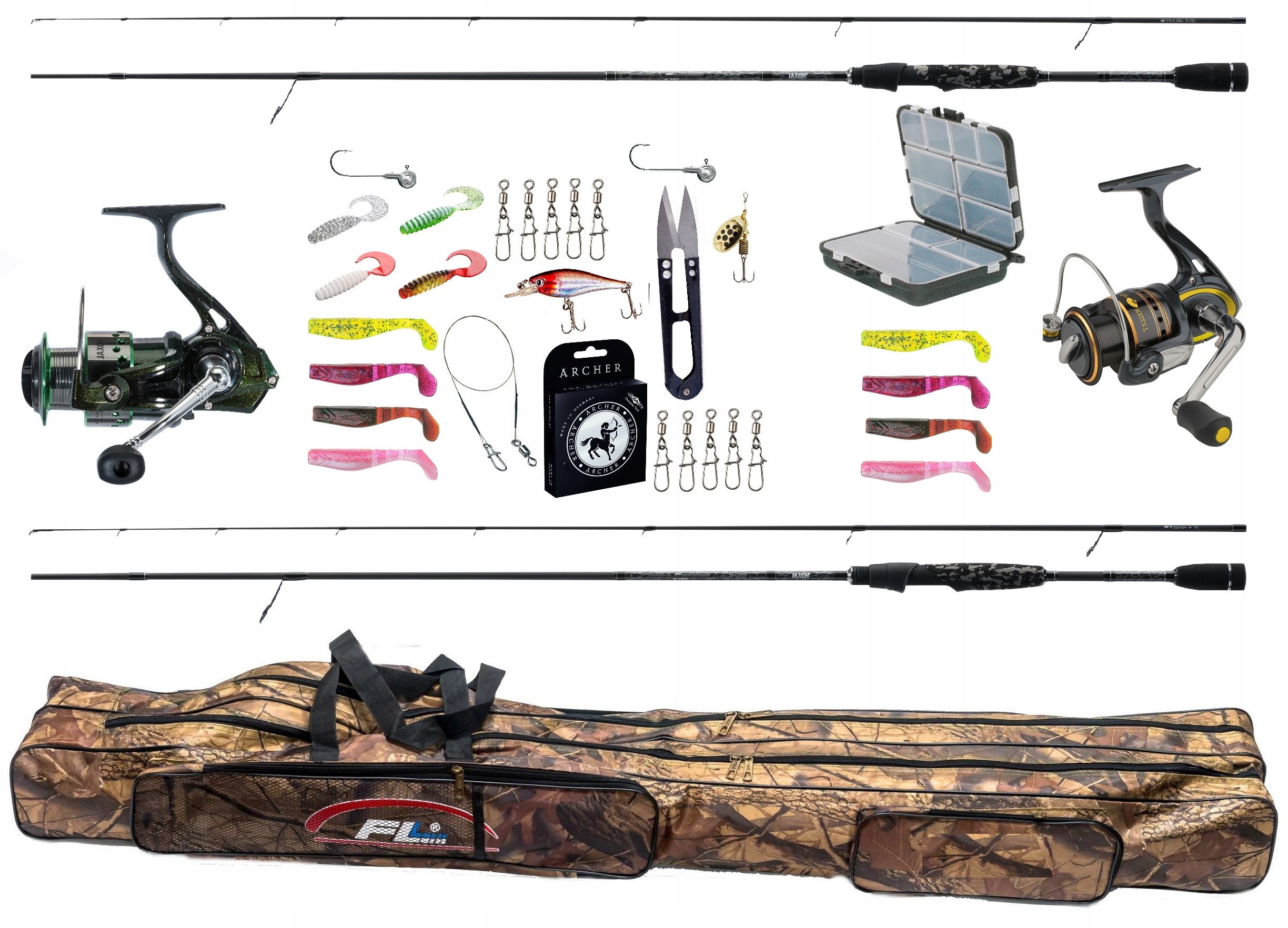 Zestaw spinningowy 2x wędka Jaxon 2x kołowrotek