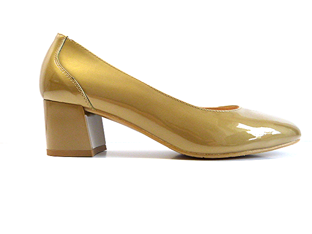 Boty Sala 37 Medová kůže, stabilní, pohodlné dámské boty na podpatku