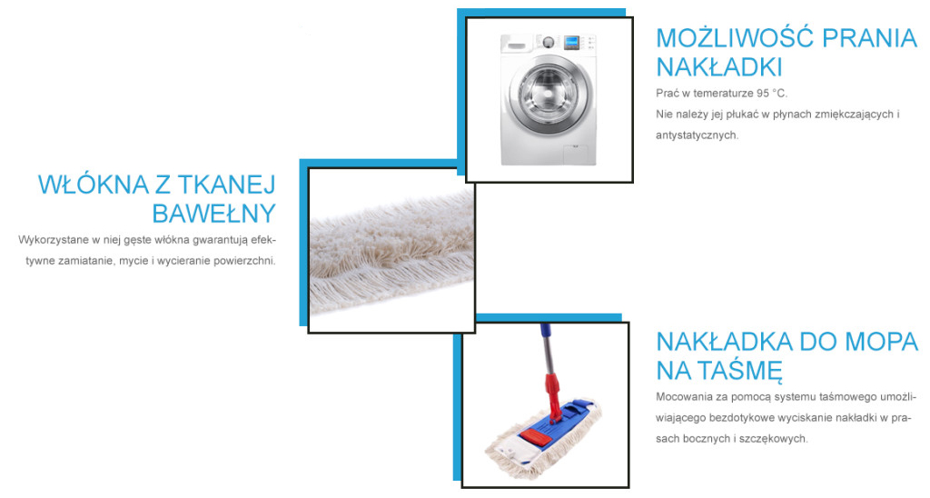 Mop profesjonalny na taśmę 40cm Marka CleanBox