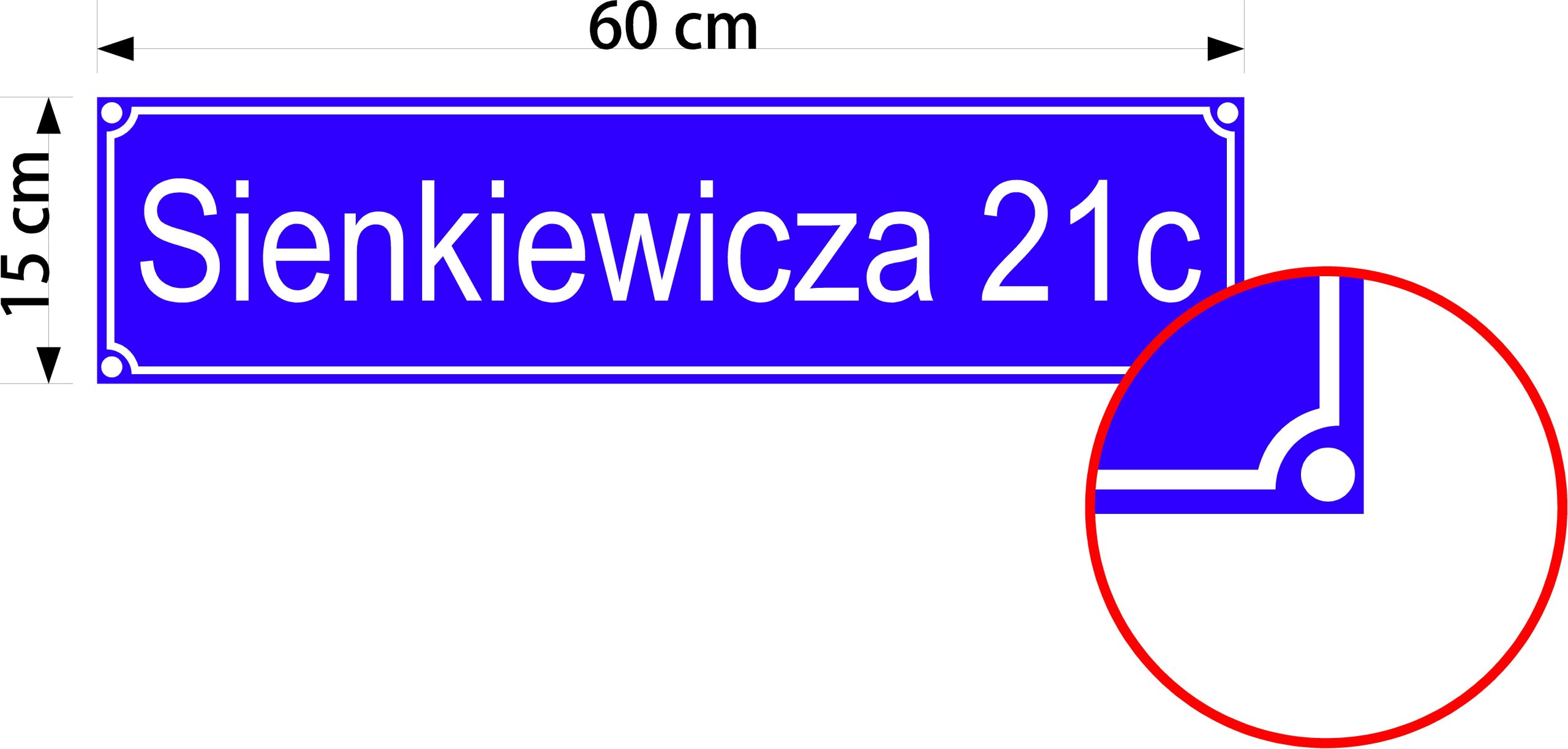 Tabliczka Adresowa Nazwa Ulicy Numer Domu podłużna Uszkodzony Nie