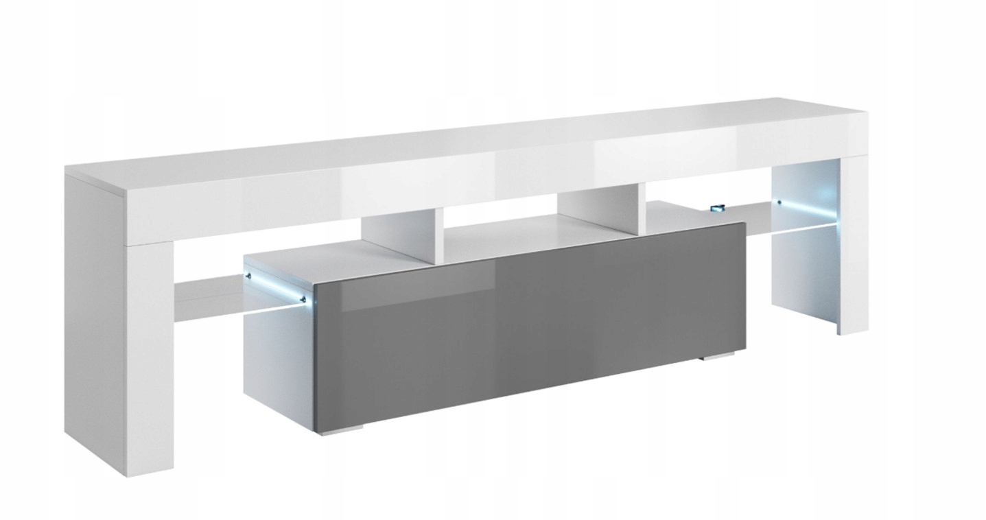 

Szafka pod Tv biały+grafit połysk 158 cm Blues II