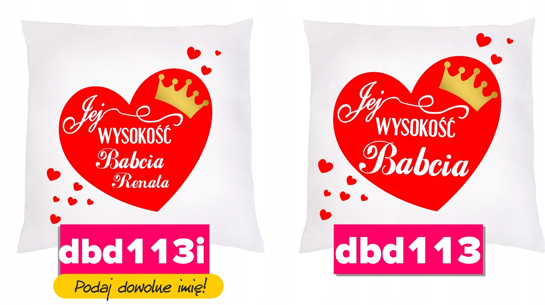 BIAŁA PODUSZKA DZIEŃ BABCI DZIADKA PREZENT Rodzaj dekoracyjna