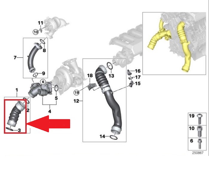 RURA WĄŻ TURBO INTERCOOLERA BMW X6 E71 3.0sd 3.5d Numery katalogowe zamienników 11617799873 1161-7799873