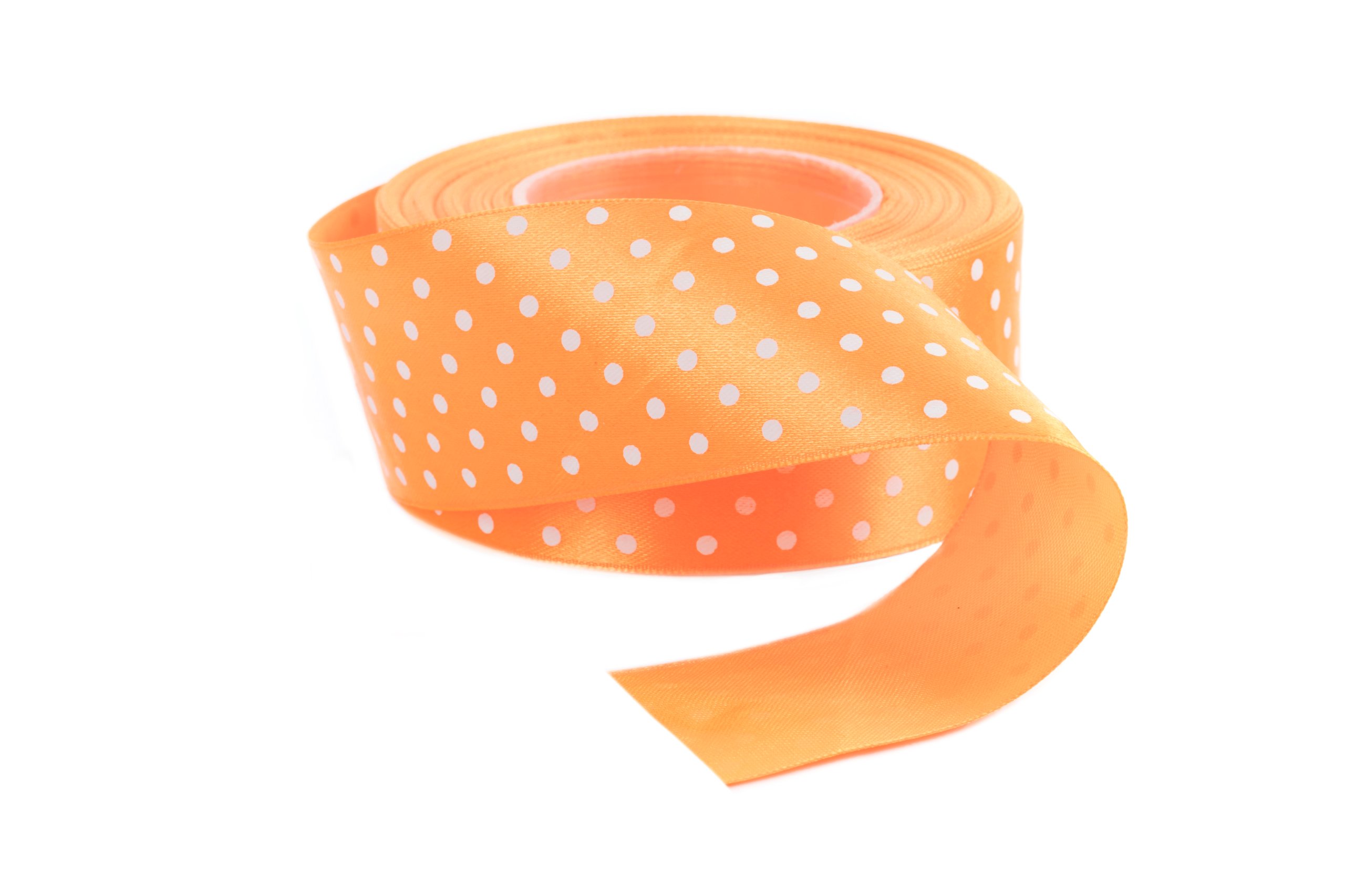 

Tasiemka Pomarańczowa W Kropki Wstążka 25mm 020