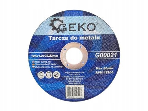 

Tarcza do cięcia metalu Geko 125x1,2x22mm