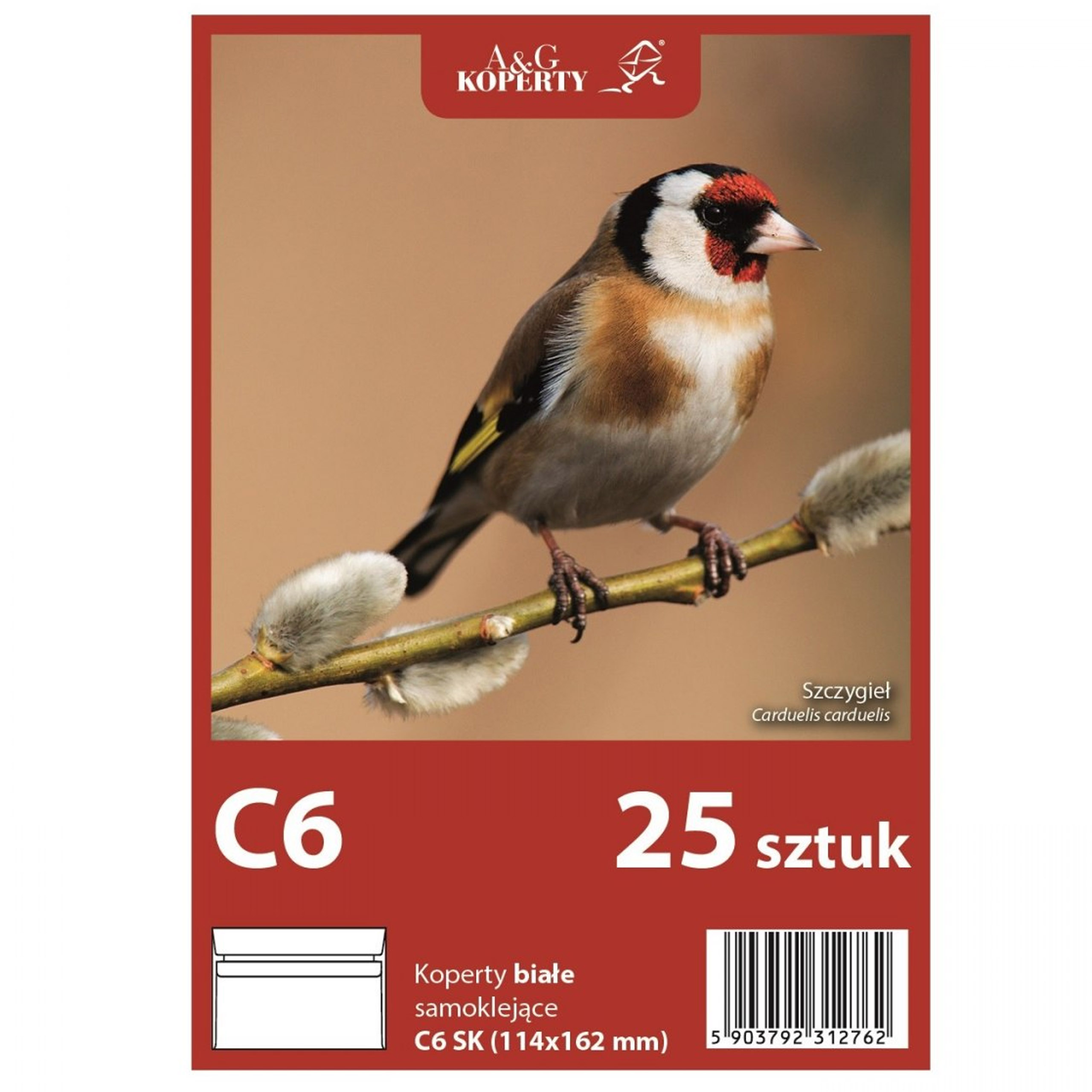 

Koperty C6 białe Sk samoklejące z paskiem 25 szt.