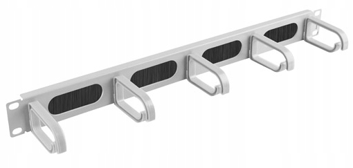 Organizer kabli 19'' 1U Panel szczotkowany Typ B szary