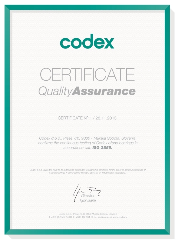 Łożysko kulkowe 6204 2RS C3 CODEX EX 20x47x14mm Średnica zewnętrzna 47 mm