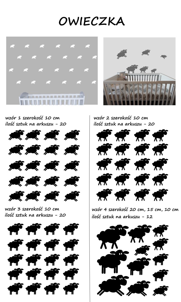 naklejki na ścianę OWCE OWIECZKI baranki 60kolorów Bohater / Bajka brak