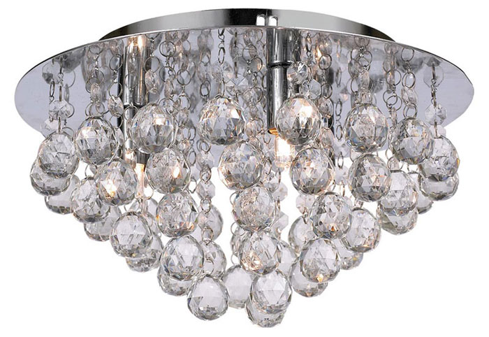 

Lampa Kryształowa Sufitowa Plafon Chrom Glamour