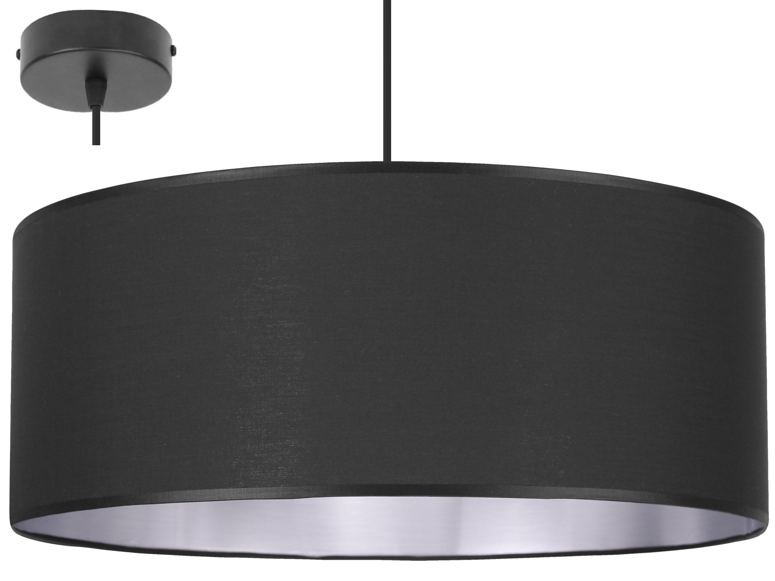 

Stylowa Lampa Wisząca Srebrny Środek 50 cm Abażur