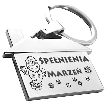 

Brelok Dom z Grawerem w Cenie Breloczek na klucze