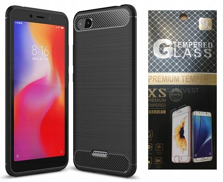 

Karbon Etui Carbon Case do Xiaomi Redmi 6A + Szkło