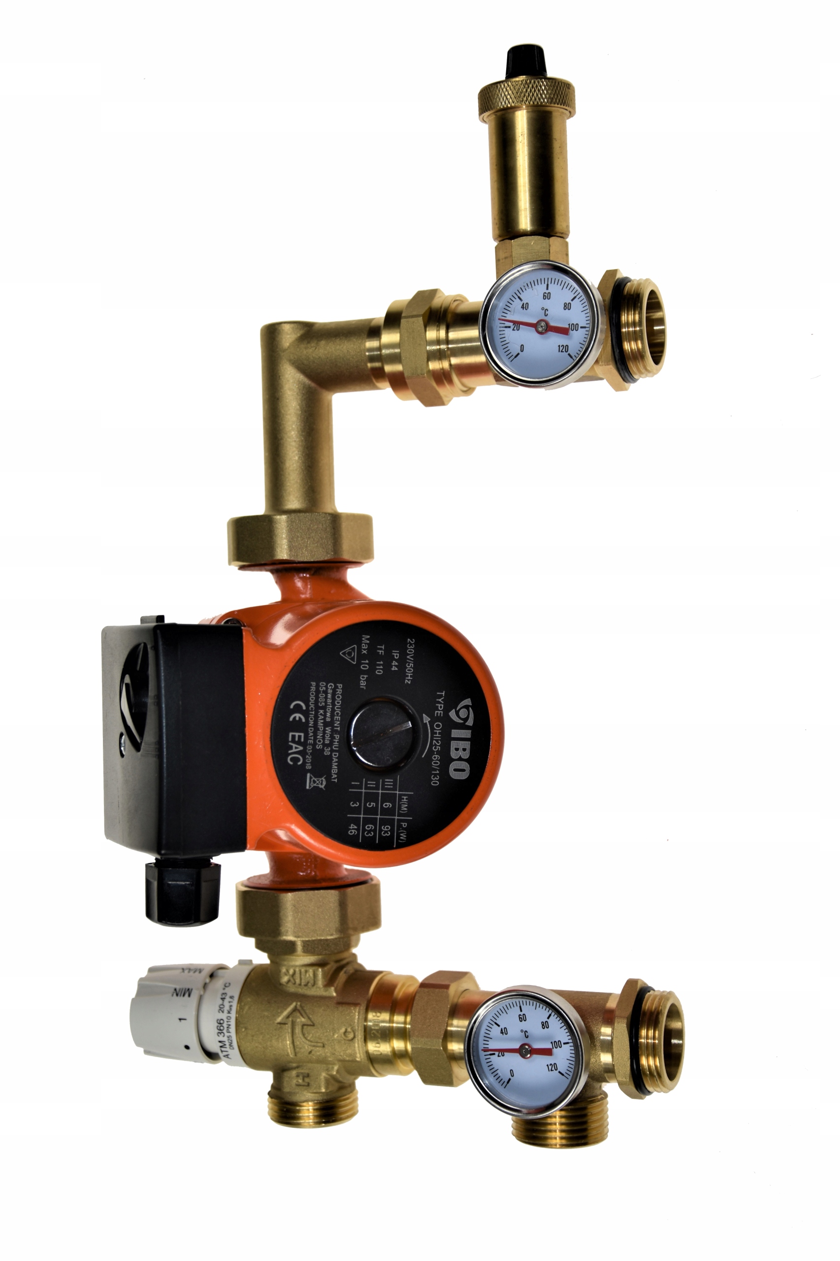 Rozdzielacz 9 obw. z grupą pompową do podłogówki Liczba obwodów 9