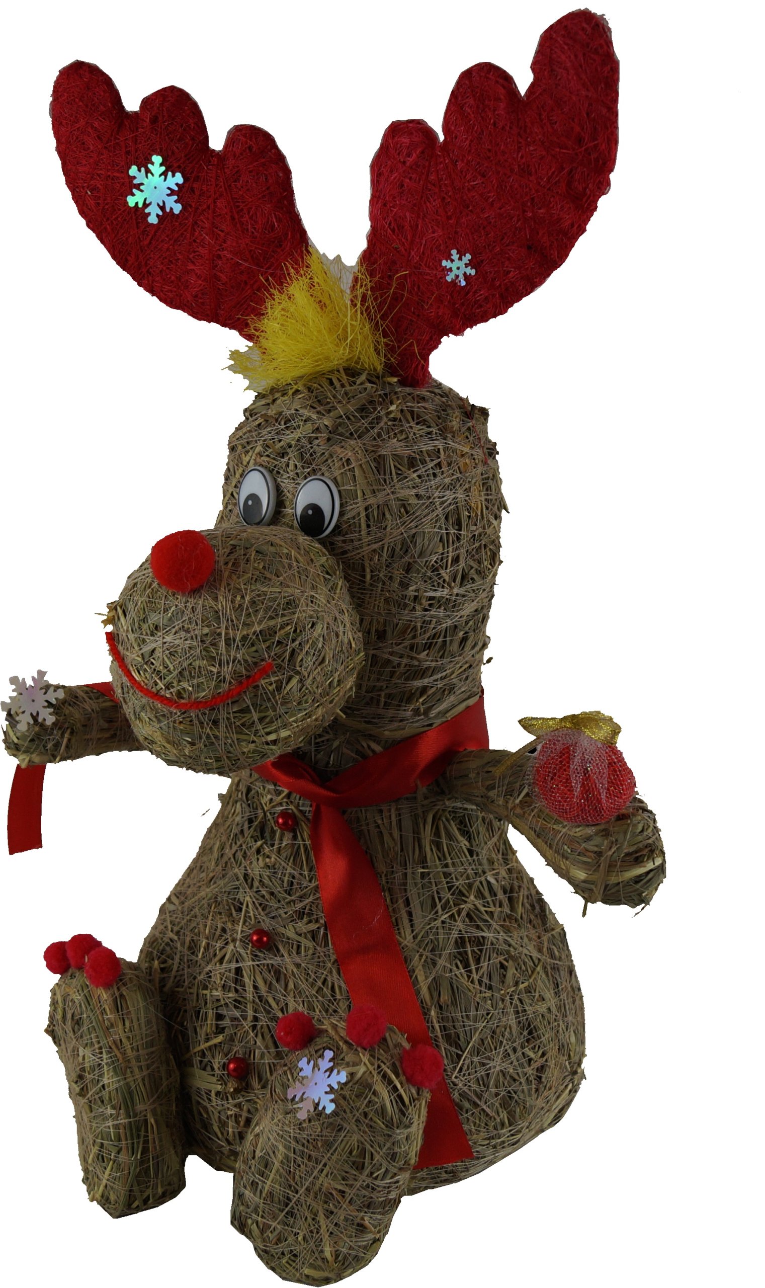 

Renifer Figurka z Siana, ręcznie robiony 40cm Pl