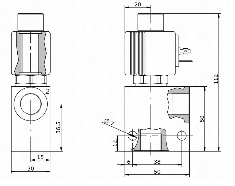 8266.22.38.230V - Двухходовой электрический клапан 2/2 3/8 