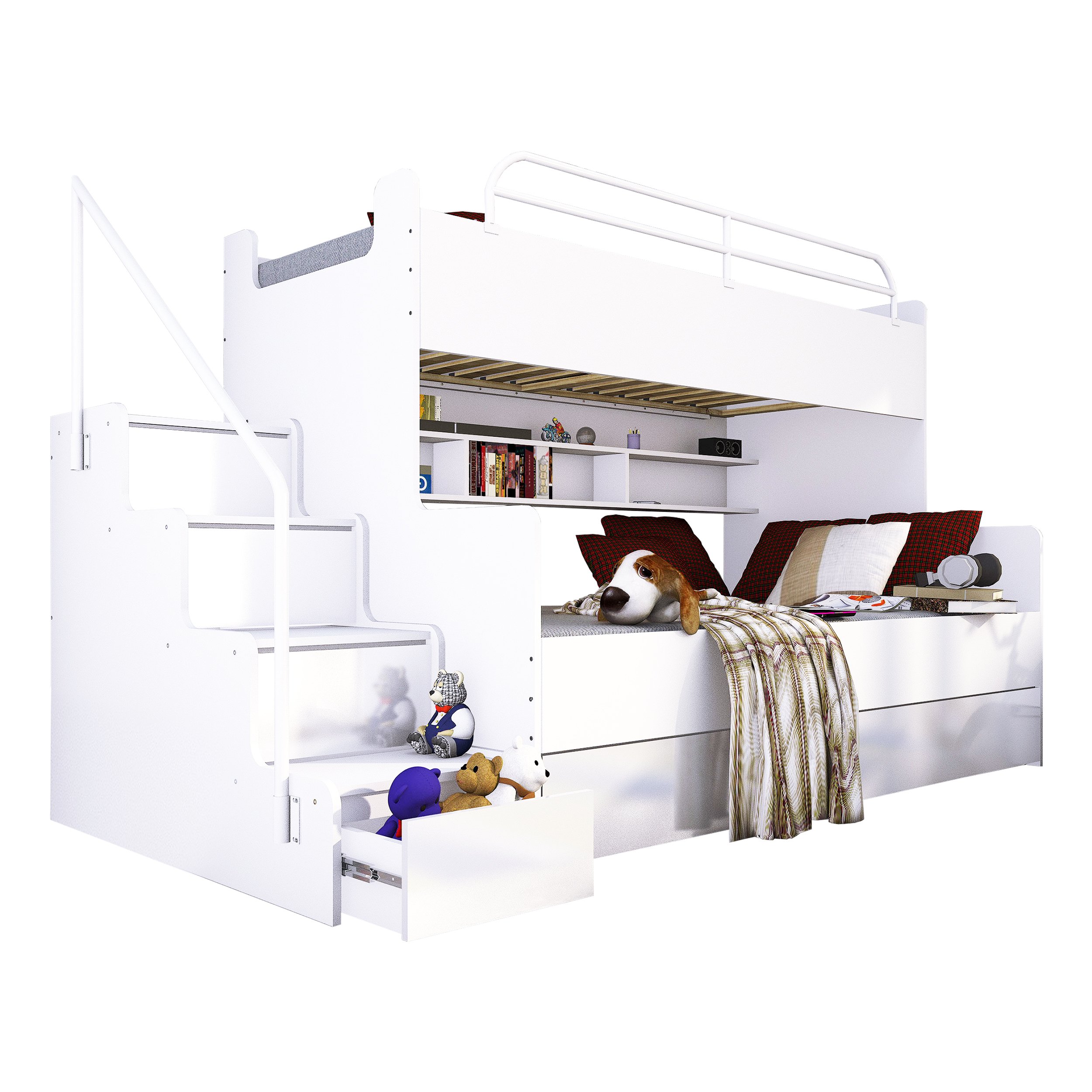 Łóżko piętrowe MAGNUM 3 - MEGAMOCNE + materace Materiał dominujący inny