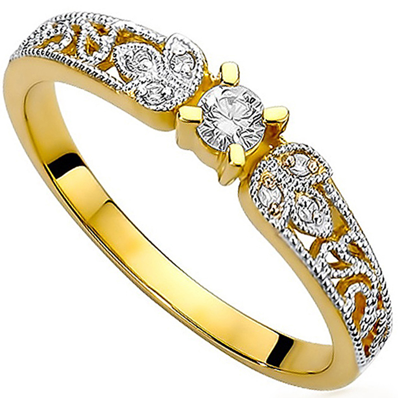 

Pierścionek Złoty Z Brylantami