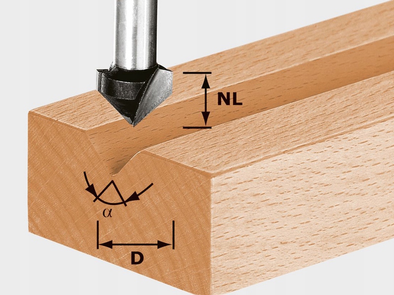 FESTOOL Frez do wpustów 'V' HW S8 D14/7/90 490999 Marka Festool