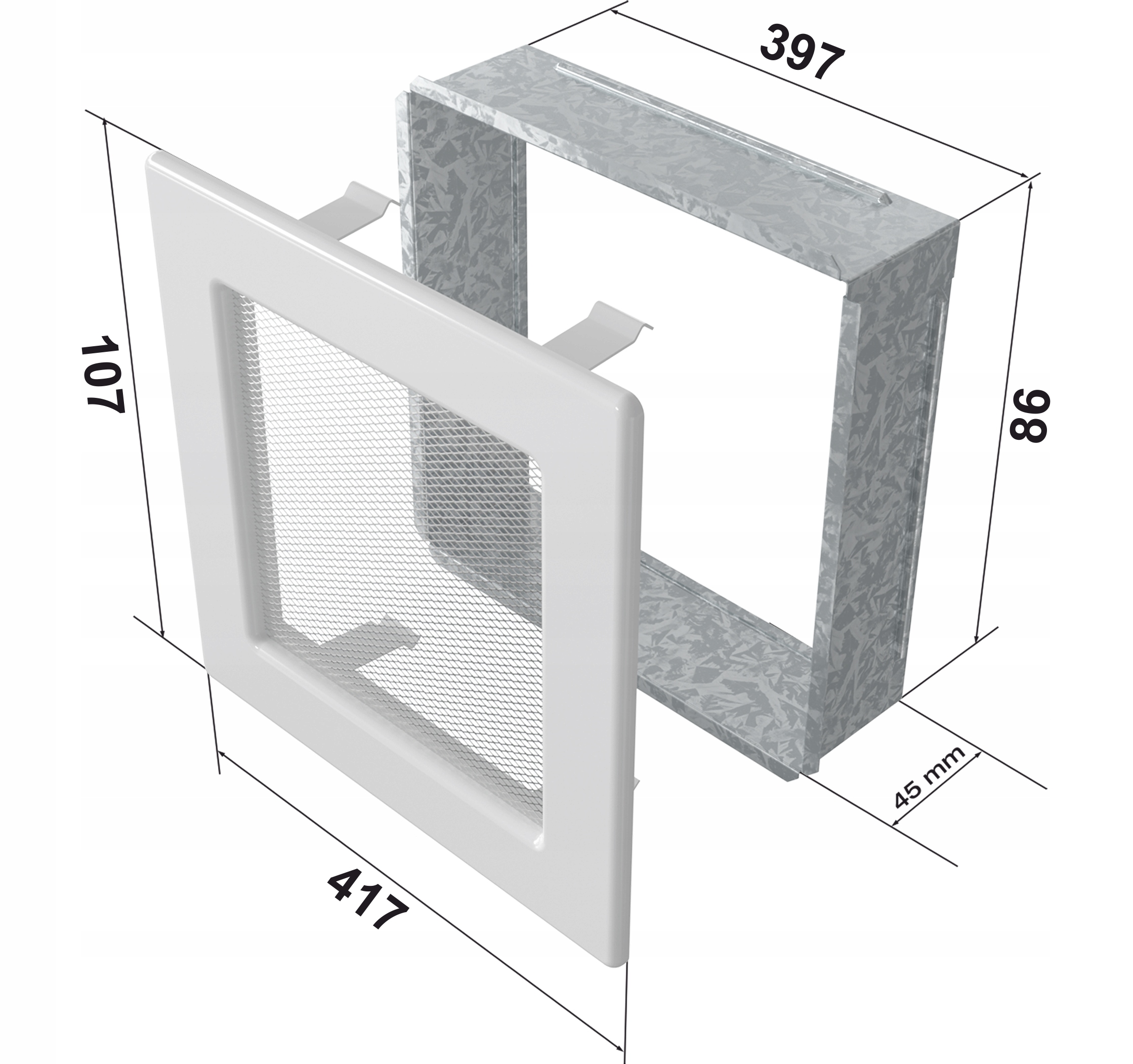 Kratka kominkowa rustykalna 11x42 wentylacyjna Marka Kratki