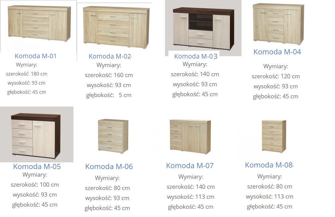 KOMODA MARINO M-5 DĄB SONOMA 100 CM PROMOCJA ! Kolor mebla dąb sonoma