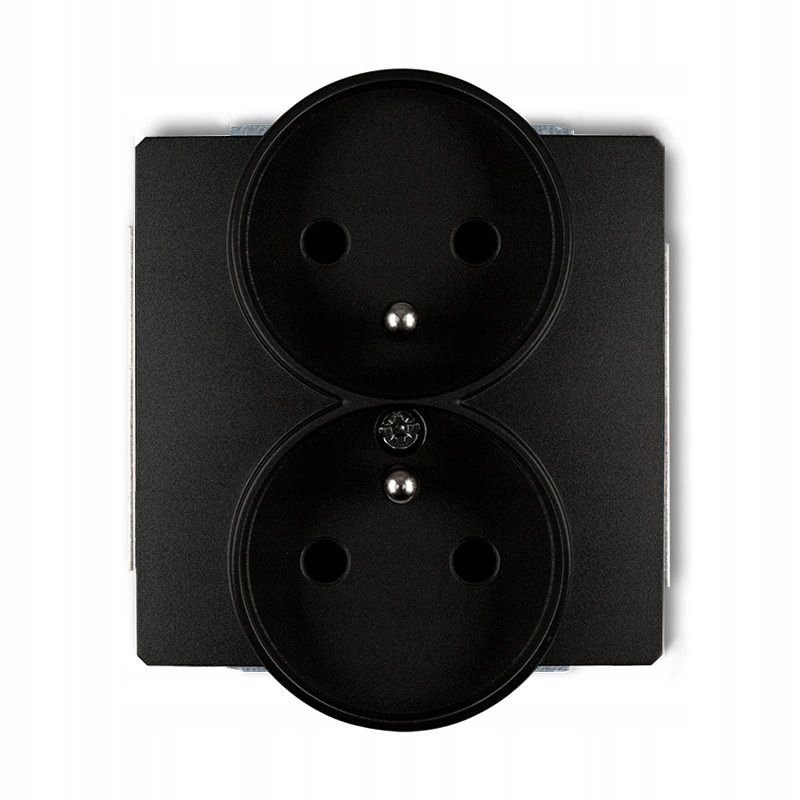 

Czarny mat gniazdo podwójne 12DGPR-2z Deco Karlik