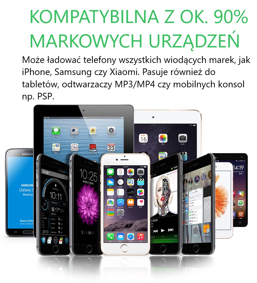 Ładowarka sieciowa 3xUSB Quick Charge3.0 Kabel USB Przeznaczenie uniwersalna