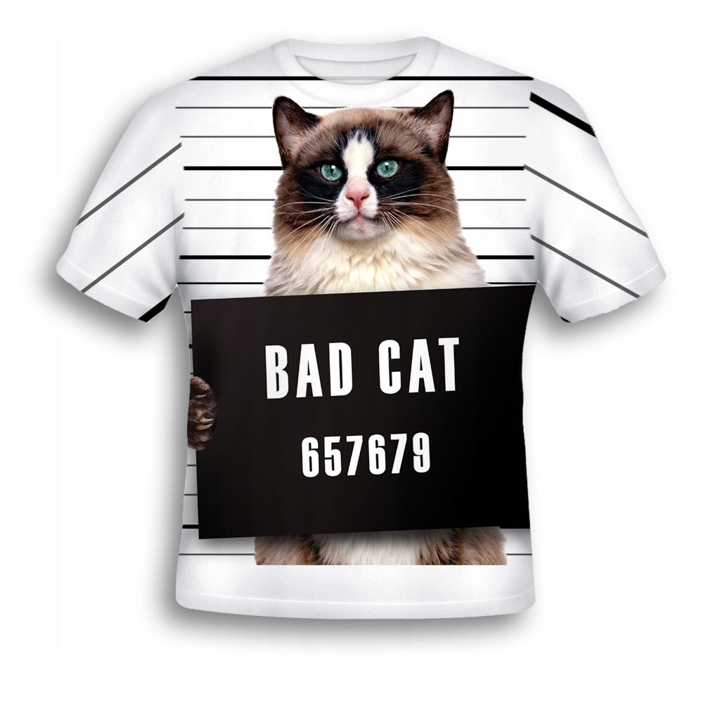 

Koszulka 3D Grafika T-shirt Bad Cat M Oldschool