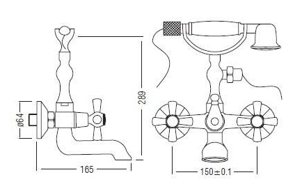 BATERIA WANNOWA RETRO ŚCIENNA NAJWYŻSZA JAKOŚĆ Kod producenta RS1