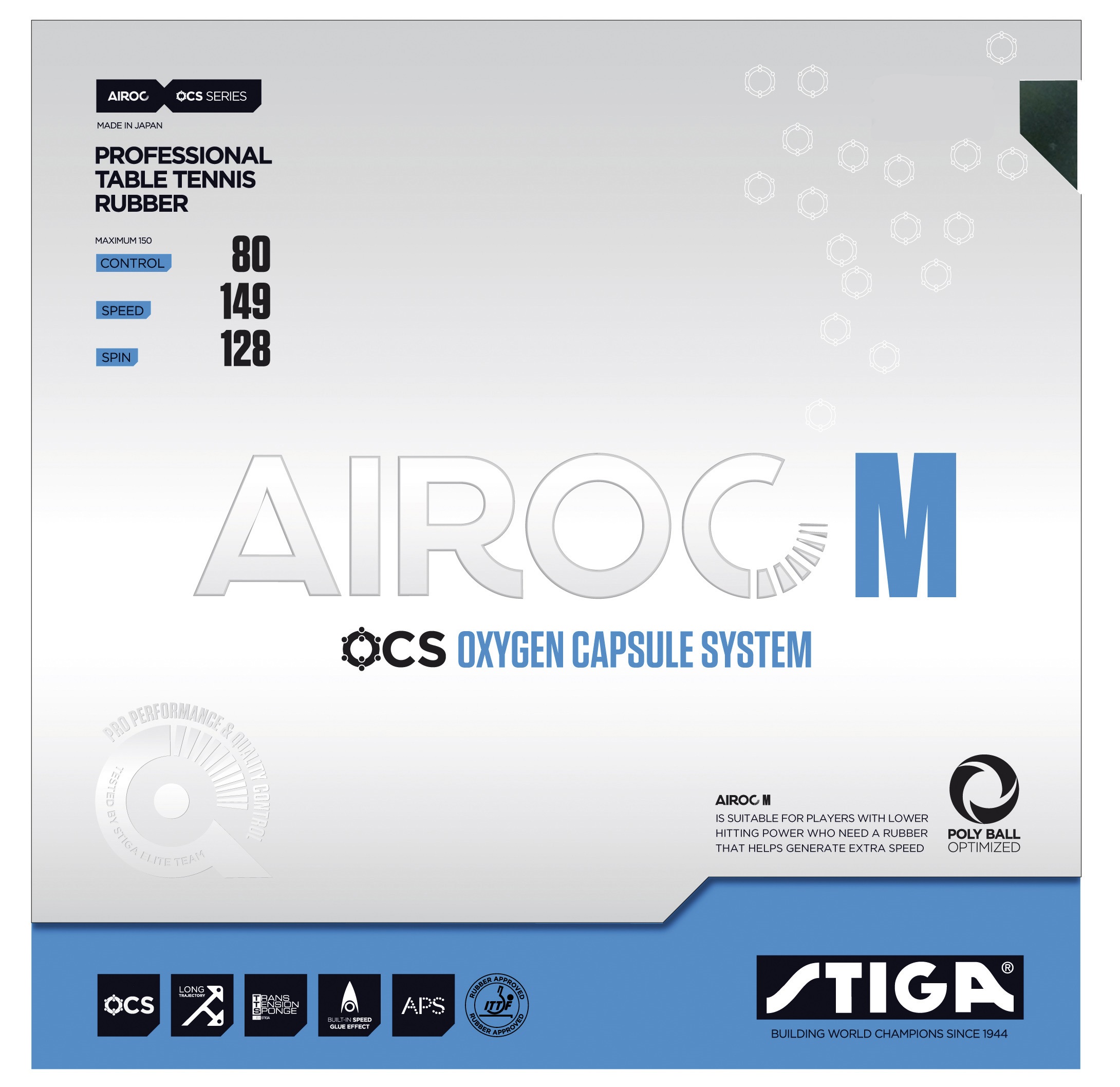 Plášť Stiga Airoc M 1,9 černý, stolní tenis