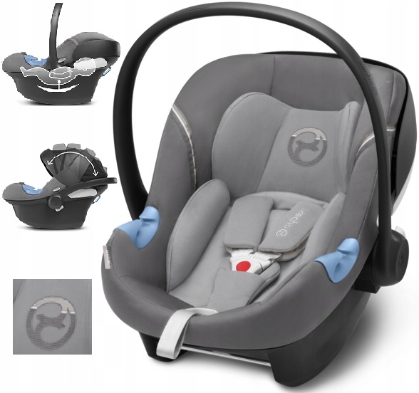 CYBEX duży obszerny FOTELIK ATON M I-Size 0-13 kg dla noworodka Grey szary