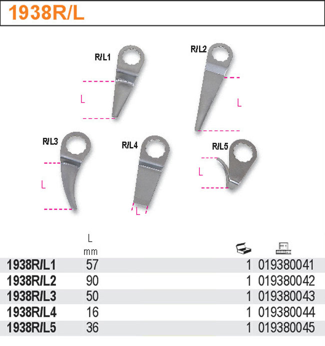 Лезвие для резки ветрового стекла BETA 1938R / L2