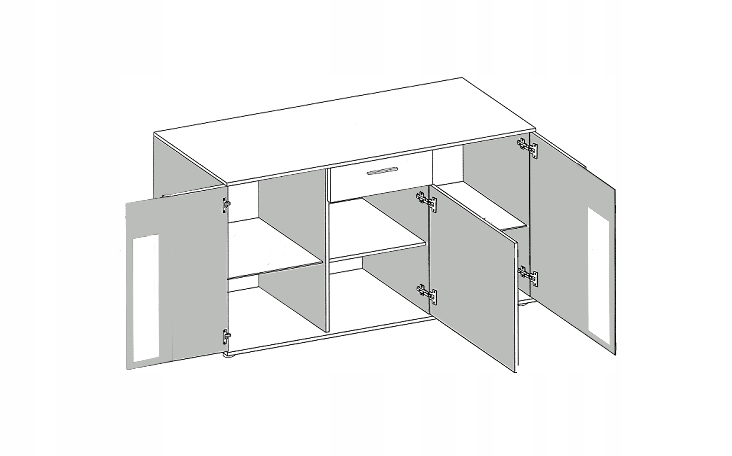 Meblościanka + Komoda Biała Zestaw meble Pokojowe Wykończenie matowe