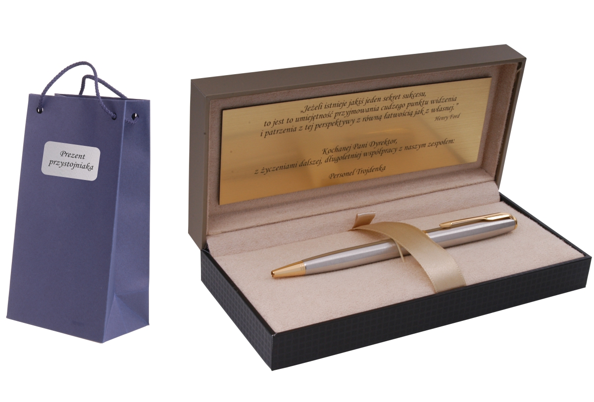 

Parker długopis Sonnet stalowe Gt tabliczka Grawer