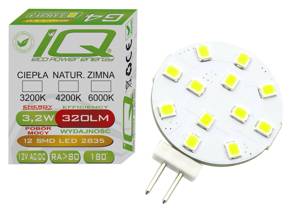 

Żarówka G4 12 Led Smd 12V Ac/dc 3,2W Zimna CCD