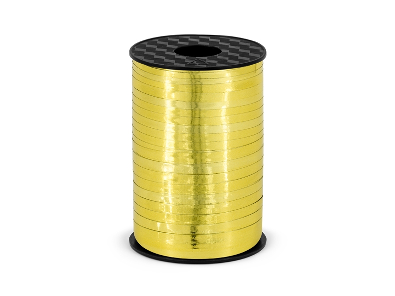 

Wstążka plastikowa 5mm x 225m Złota 019 Balony