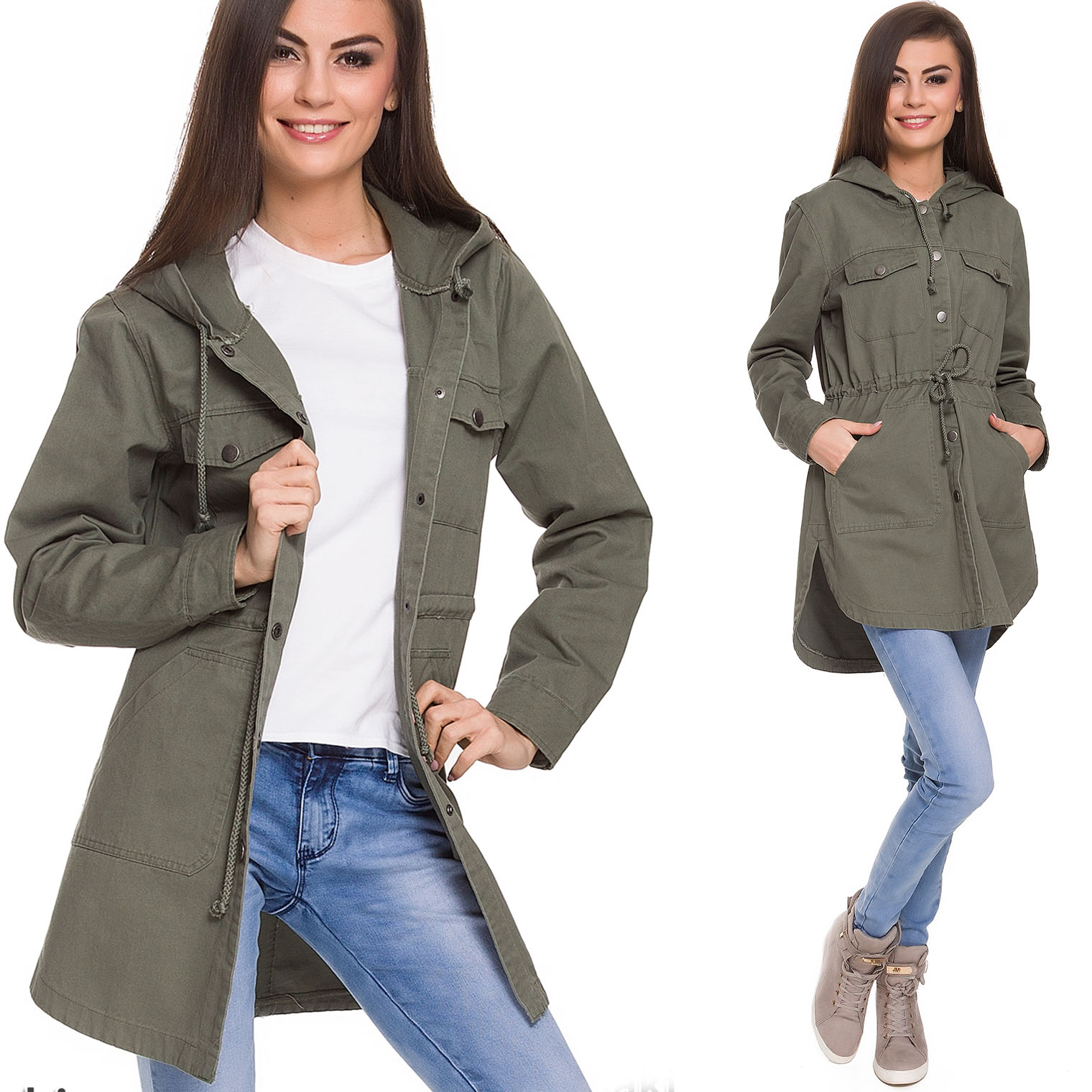 

646__roz.L_____KURTKA Parka Khaki_zamek