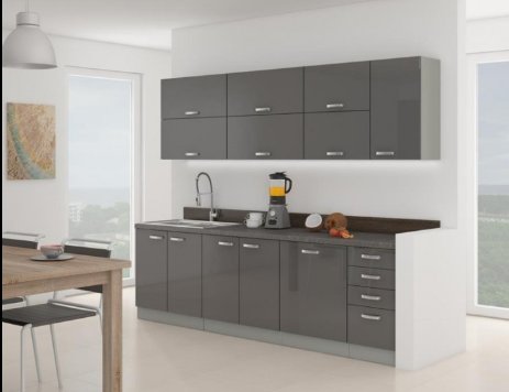 Kuchnia Grey Bianca Karmen Rose Połysk