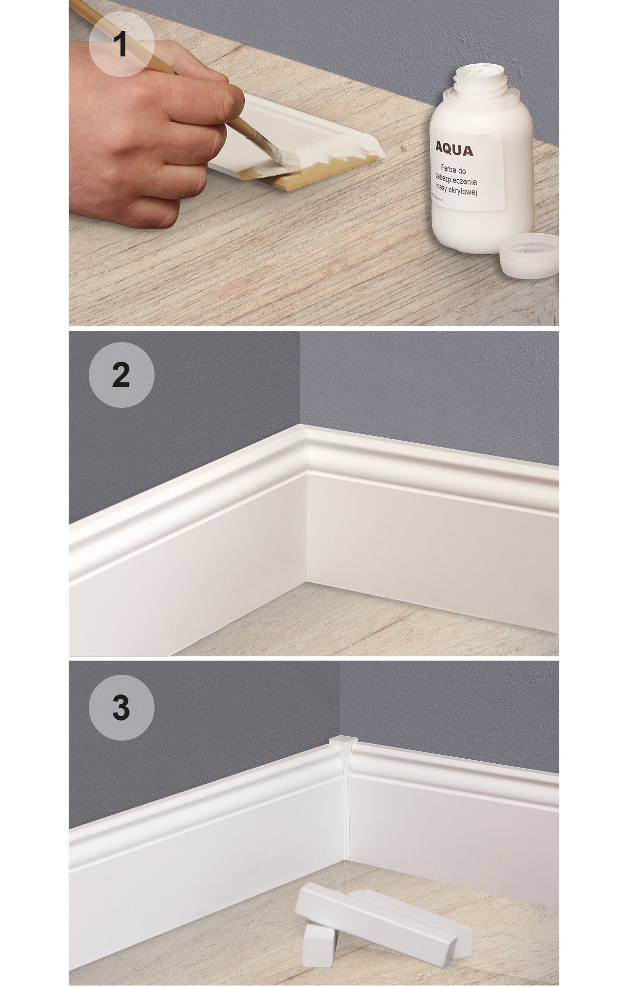 100x16 mm LISTWA PRZYPODŁOGOWA BIAŁA MDF DEKORACYJNA COKÓŁ PROMIEŃ R2 Długość 100 cm