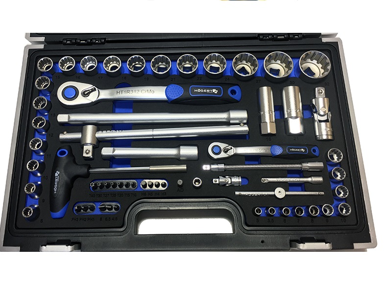 ZESTAW NARZĘDZI 1/2'' 1/4'' 60elem HOGERT HT1R470 Kod producenta HT1R470