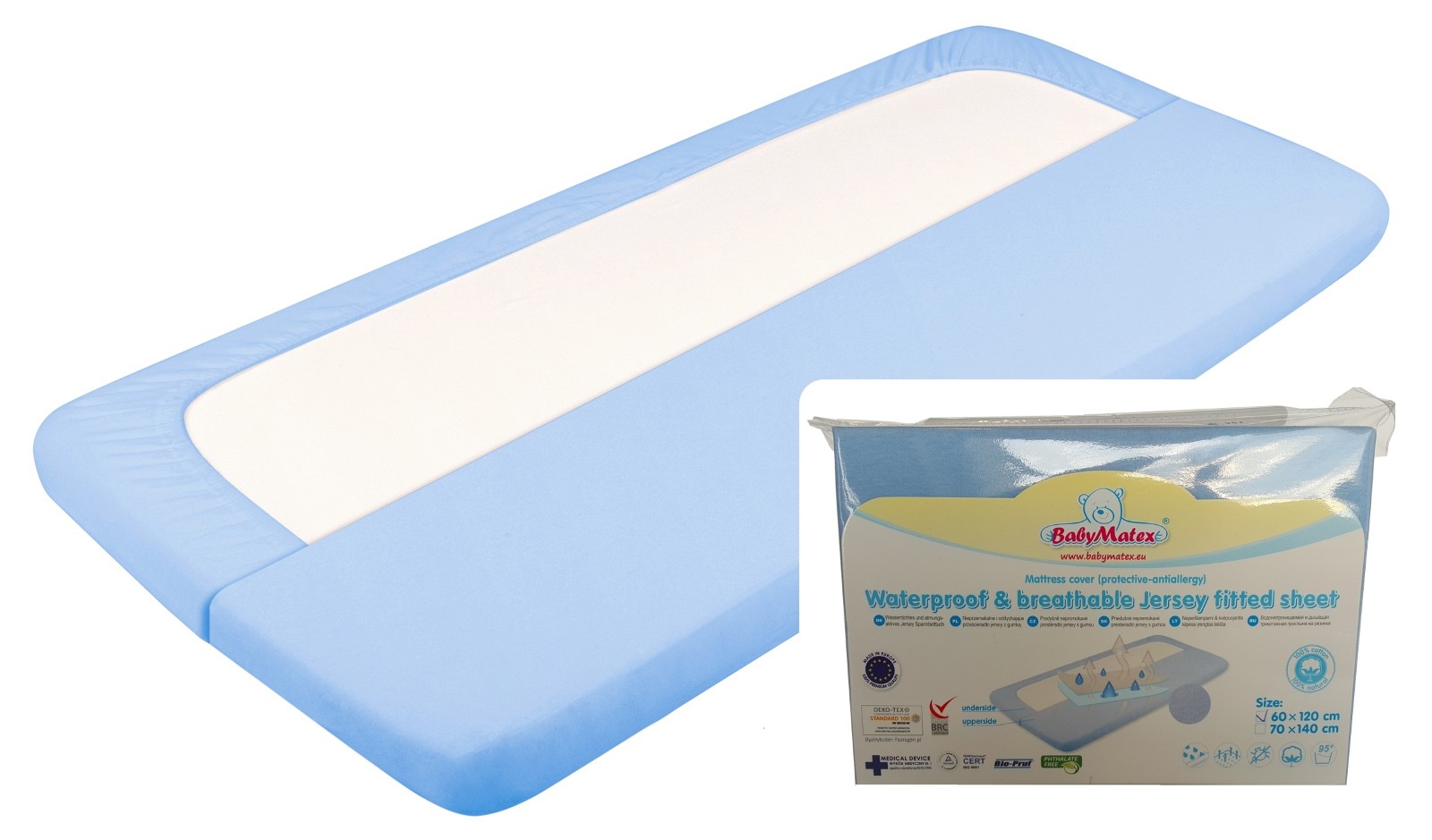 ПРОСТЫНЯ С РЕЗИНКОЙ НЕПРОМОКАЕМЫЕ 90Х200 MATEX